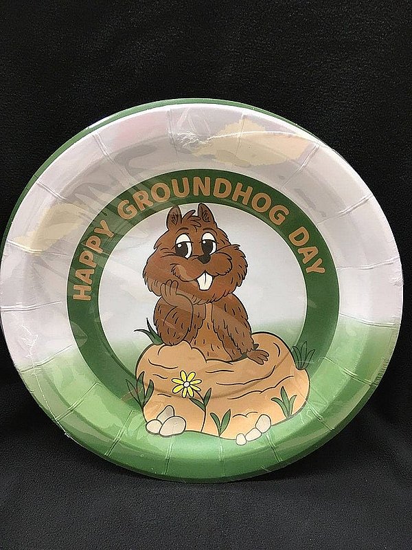 Happy Ghog Day 9in paper plates Sku#2623 