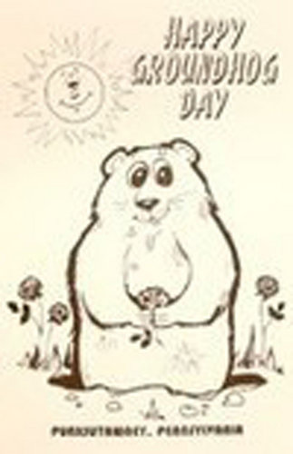 Happy Groundhog Day Coloring Poster B