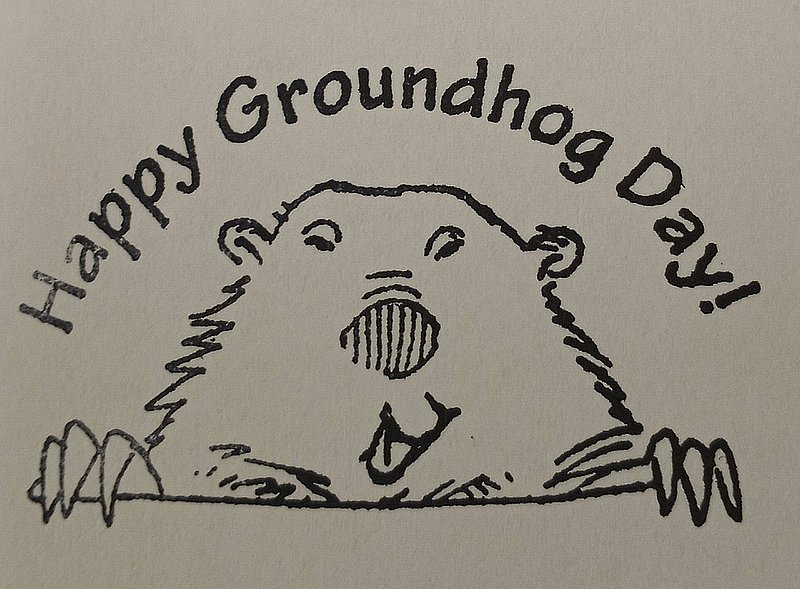Happy Groundhog Day Rubber Stamp Sku# 350 