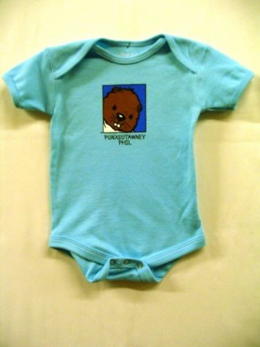 Infant Baby Phil Onesie Short Sleeve-Blue Sku# 54- 3 mos, Sku # 55- 6 mos. Sku# 56- 12mos, Sku# 57- 18 mos. 