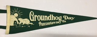 "old fashioned" Groundhog Day Pennant Green or Red