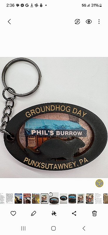 *Phil silhouette wooden keychain Sku#2980 