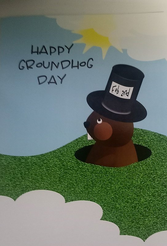 Popping up Groundhog's Card Sku#1711 verse:Happy Groundhog Day! 