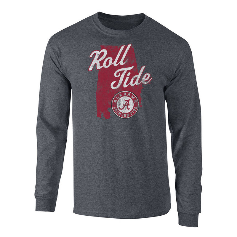 Alabama Crimson Tide Long Sleeve Tshirt Charcoal P0006165/ALA525 