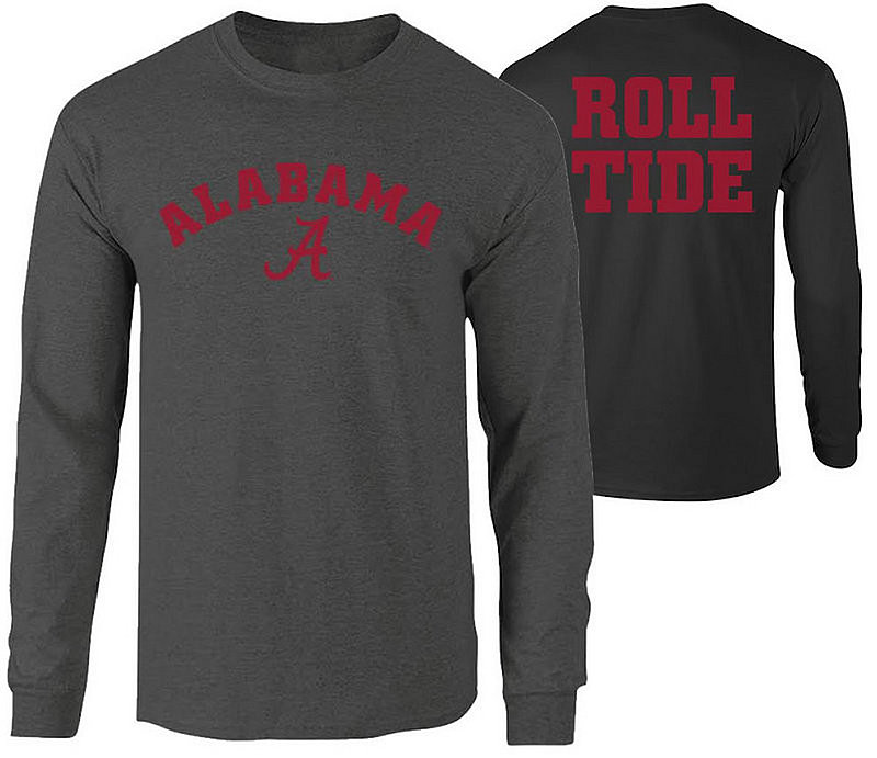 Alabama Crimson Tide Roll Tide Long Sleeve Tshirt Charcoal 