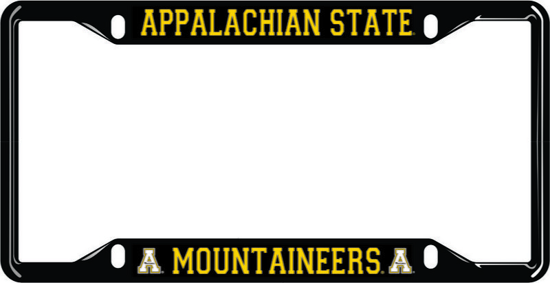 Appalachian State Mountaineers License Plate Frame Black 02910 