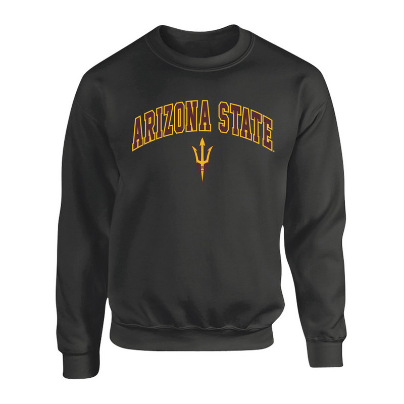 Arizona State Sun Devils Crewneck Sweatshirt Arch Heather Gray P0006427 