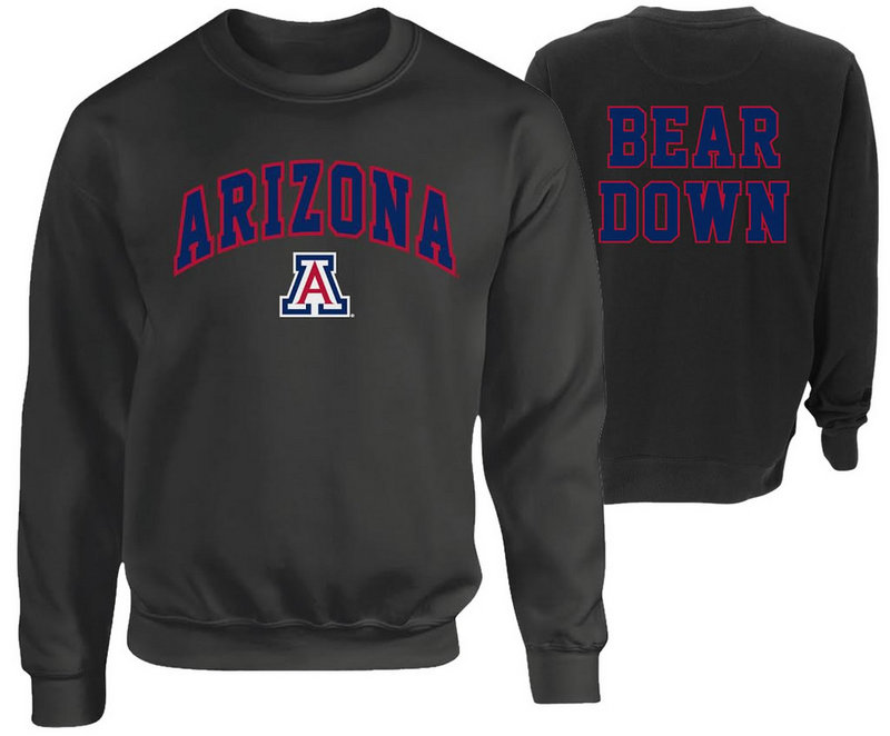 Arizona Wildcats Crewneck Sweatshirt Bear Heather Gray