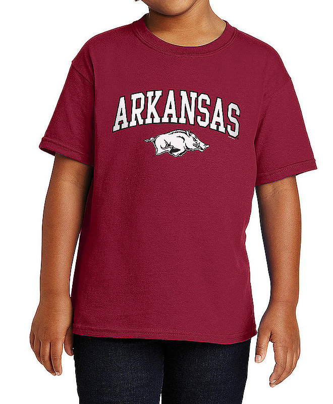 Arkansas Razorbacks Kids Tshirt Arch Cardinal