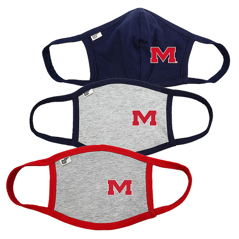 Blue 84 Mississippi Ole Miss Rebels Face Covering 3 Pack Gray 00000000BCPXZ 00000000BCP6J 00000000BCP6J (Blue 84)