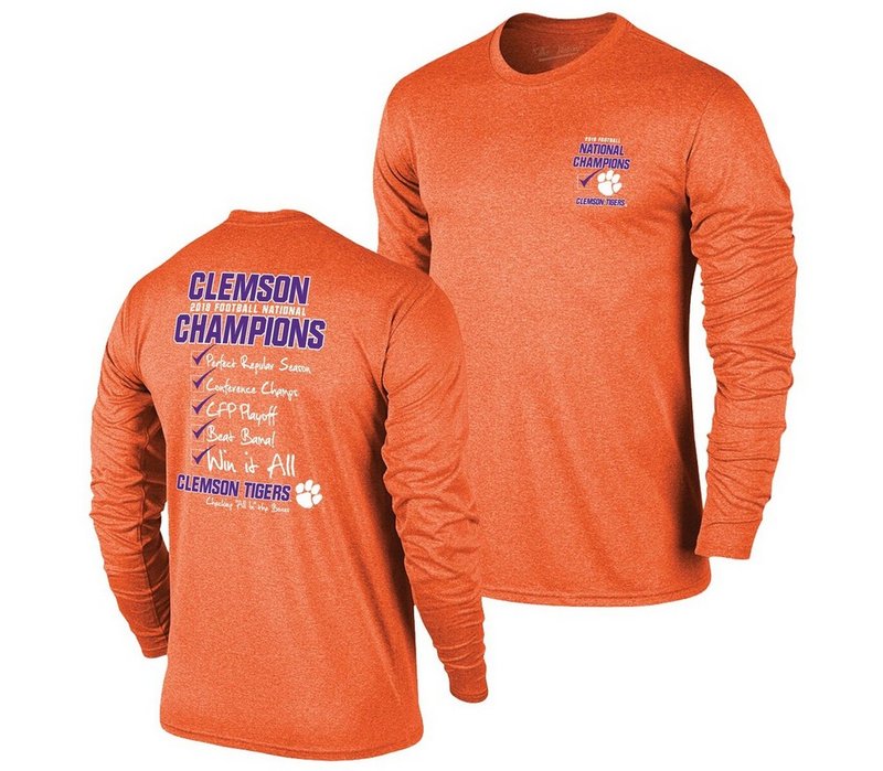 Clemson Tigers National Champs Long Sleeve Tshirt 2018 2019