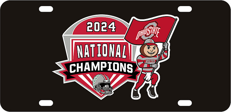Craftique Ohio State Buckeyes National Champs License Plate 2024 Brutus Black (Craftique)