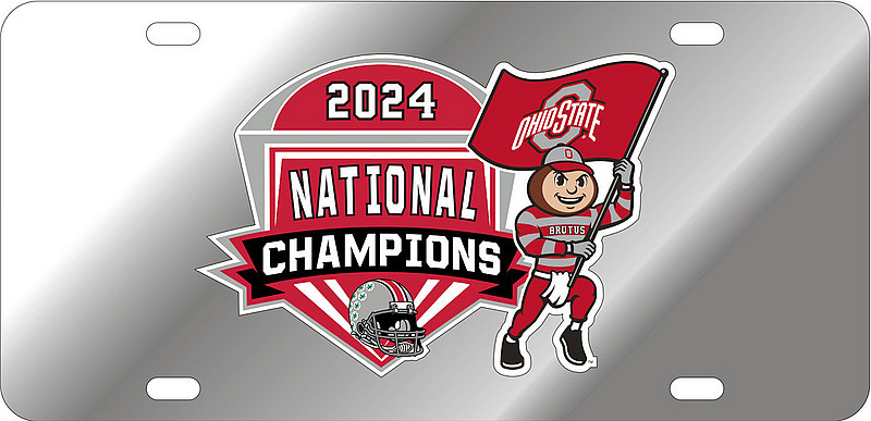 Craftique Ohio State Buckeyes National Champs License Plate 2024 Brutus Silver (Craftique)