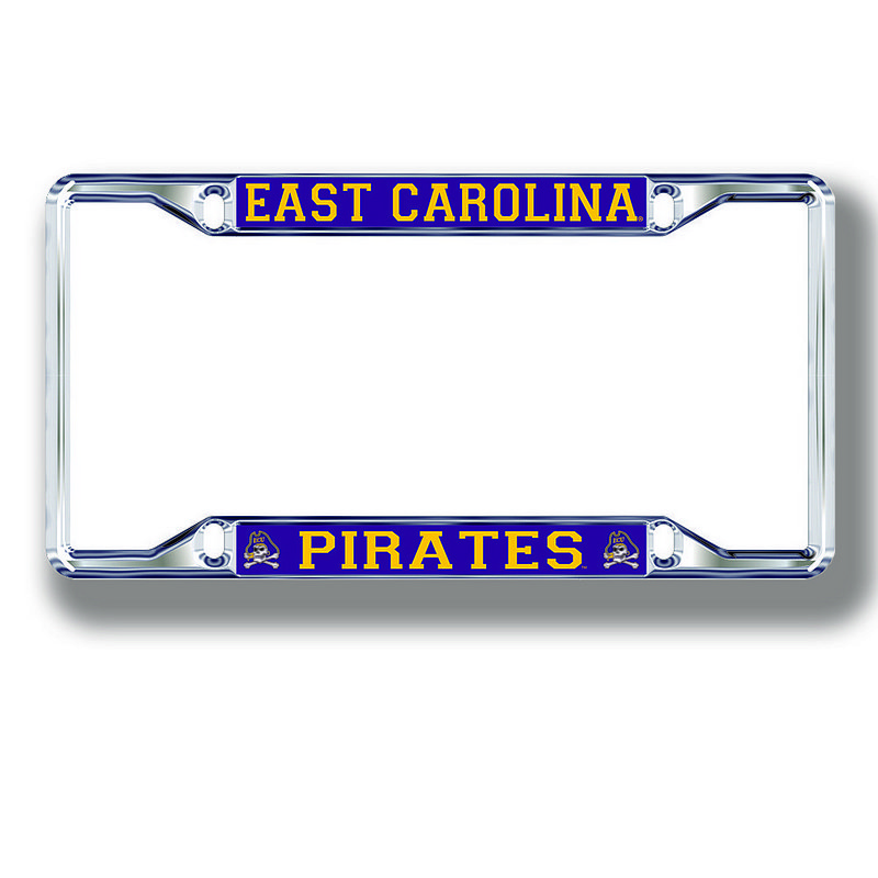 East Carolina Pirates License Plate Frame Silver