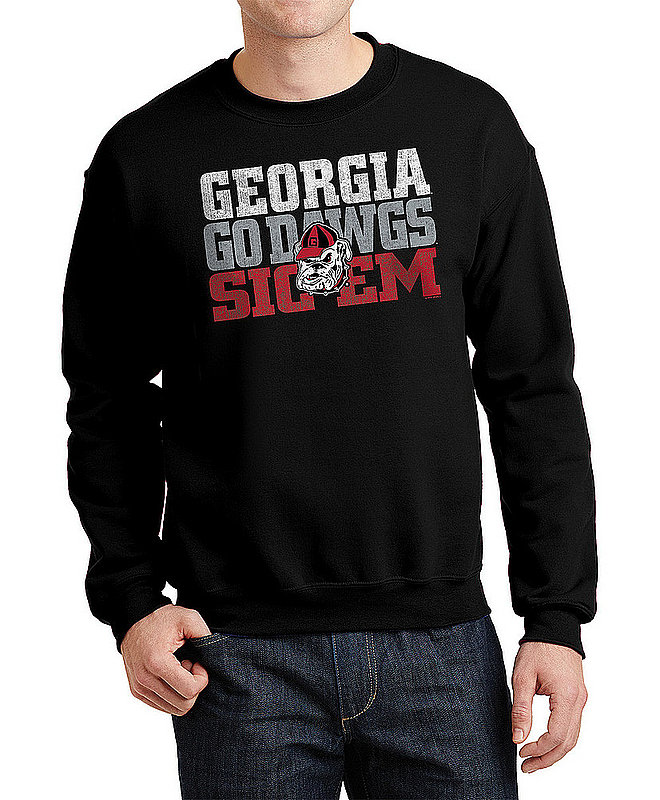 Georgia Bulldogs Crewneck Sweatshirt Arch Black