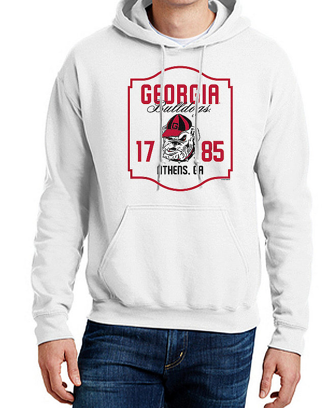 Georgia Bulldogs Hooded Sweatshirt Varsity White Team APC03006376 