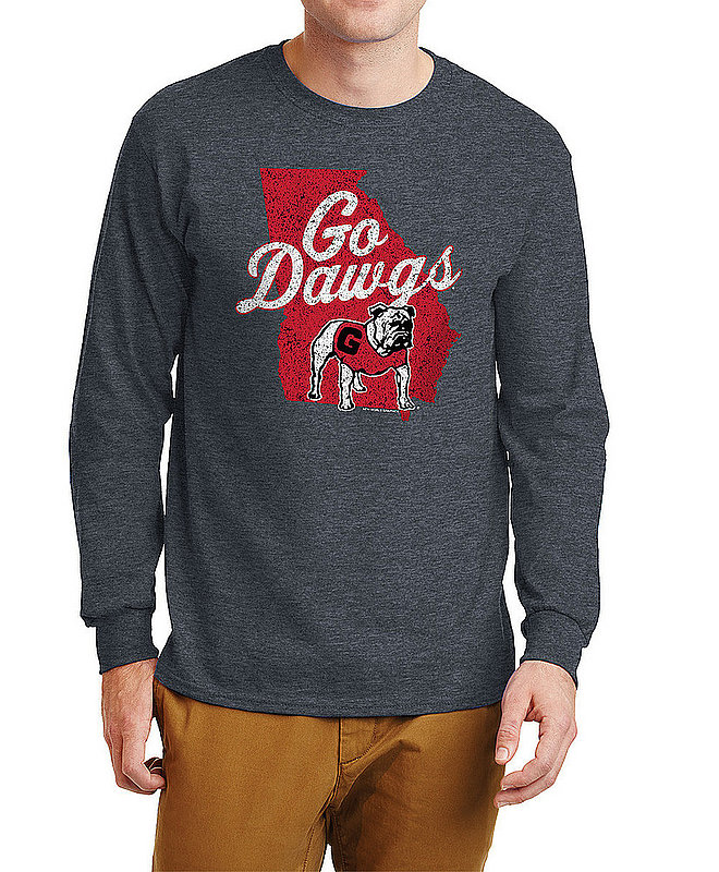 Georgia Bulldogs Long Sleeve Tshirt Vintage Icon Charcoal