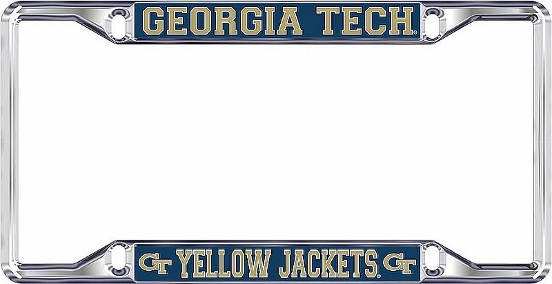 Georgia Tech Yellow Jackets License Plate Frame Silver 18205 