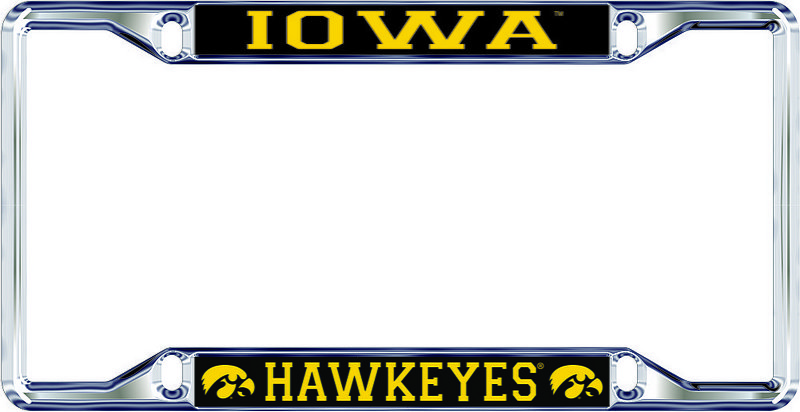 Iowa Hawkeyes License Plate Frame Silver