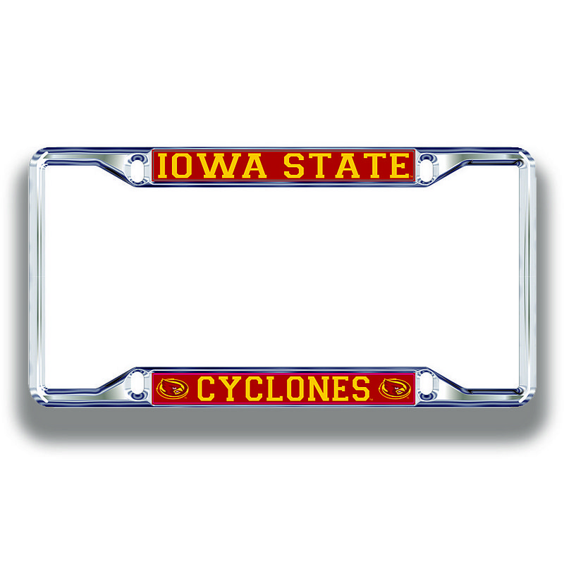 Iowa State Cyclones License Plate Frame Silver