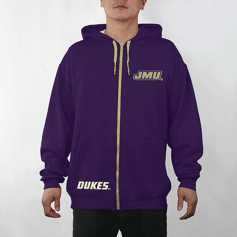 James Madison Dukes Full Zip Hooded Sweatshirt Captain Purple JMU29704 