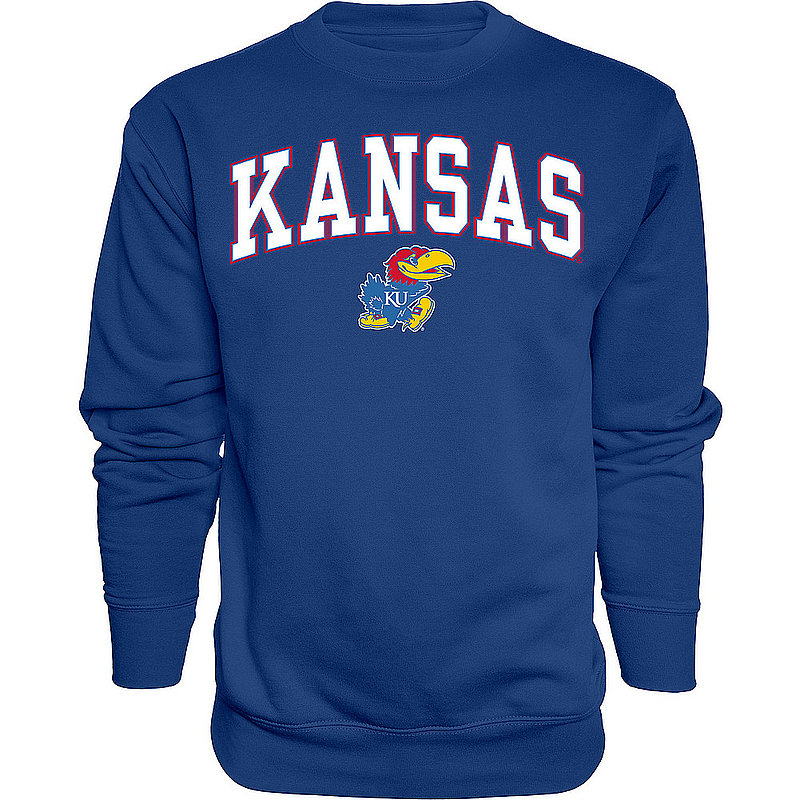 Kansas Jayhawks Crewneck Sweatshirt Varsity Blue Arch Over APC02961877*