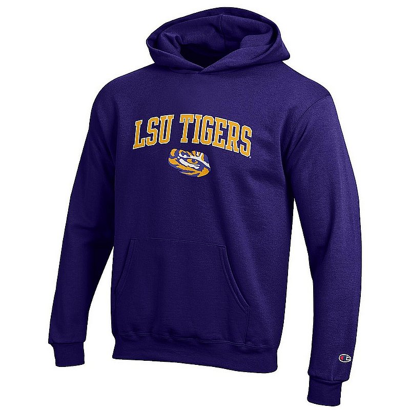 Elite Fan Shop LSU Tigers National Championship Champs Hooded Sweatshirt 2019-2020 Laces Purple