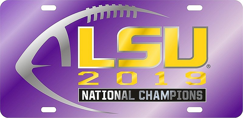 LSU Tigers National Championship Champs License Plate Tag 2019 - 2020 Purple 37441