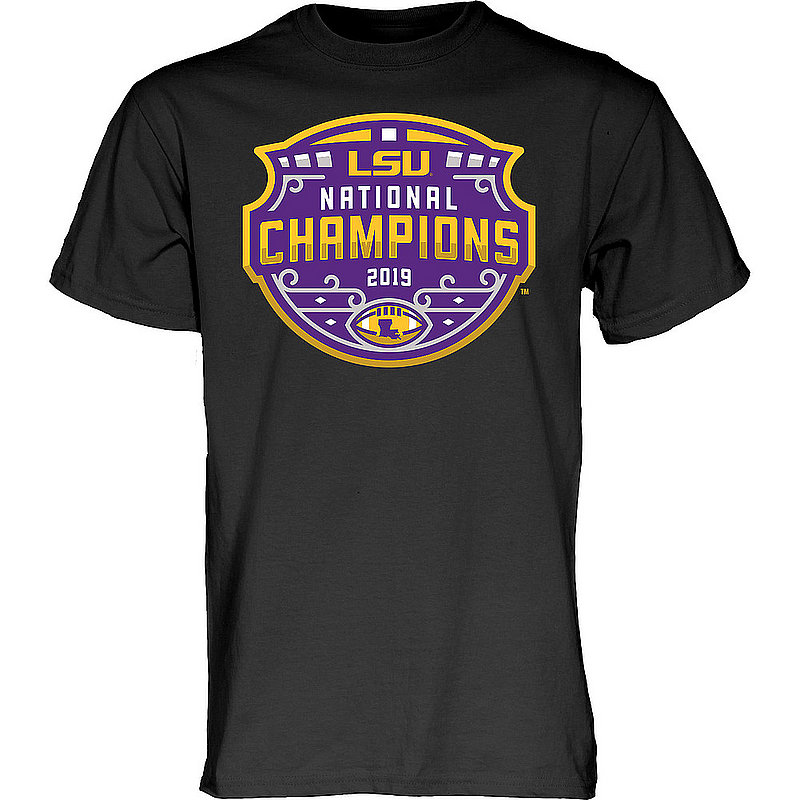 LSU Tigers National Championship Champs Tshirt 2019 - 2020 Official Logo Black