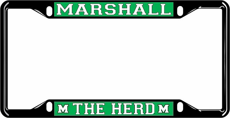 Marshall Thundering Herd License Plate Frame Black 03600 