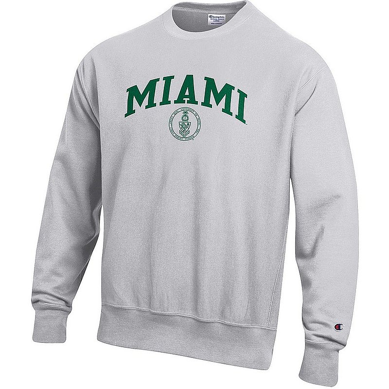 Miami Hurricanes Reverse Weave Crewneck Sweatshirt Gray APC03006019 