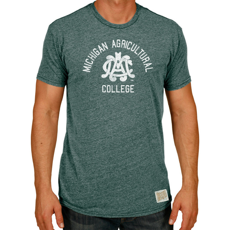 Michigan State Spartans Retro TriBlend Tshirt Green CMSU041B_STF 