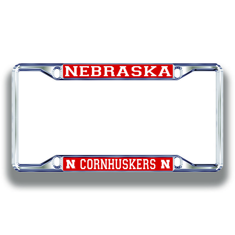 Nebraska Cornhuskers License Plate Frame Silver