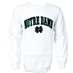 notre dame white sweatshirt