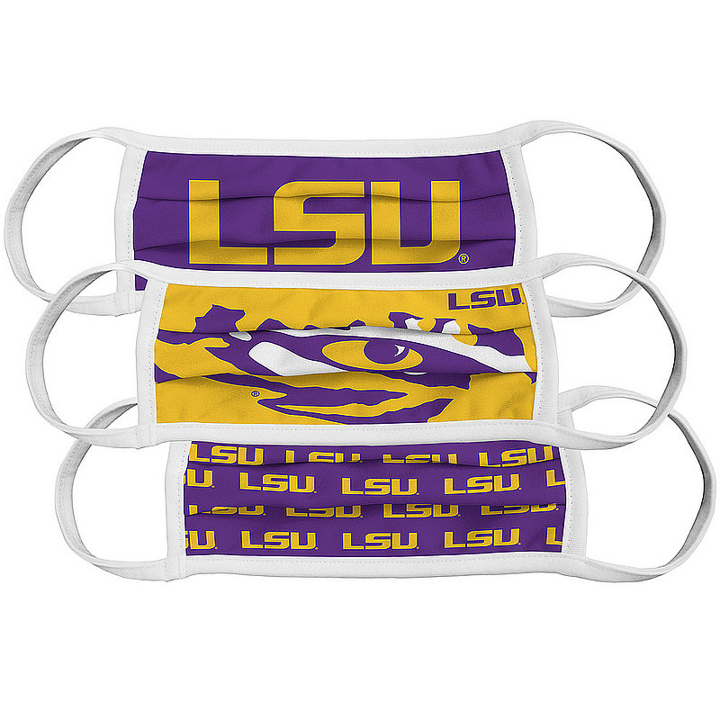 LSU Tigers Retro Face Covering 3-Pack