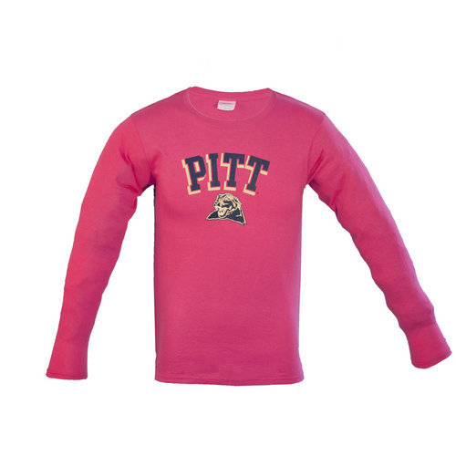 Pitt Panthers Womens Long Sleeve Shirt Fuchsia Pink