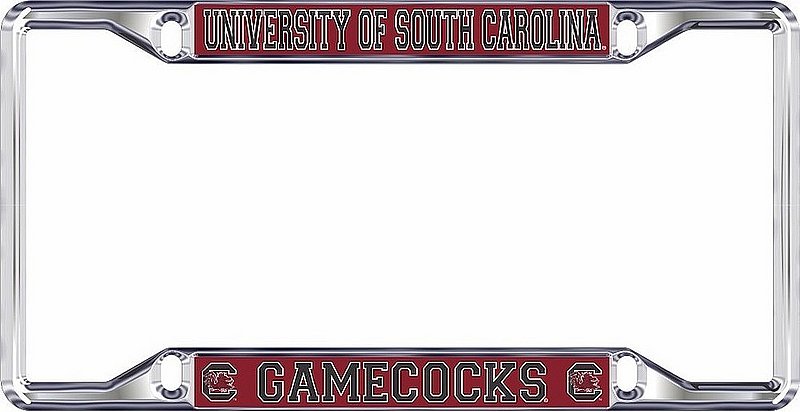 South Carolina Gamecocks License Plate Frame Silver