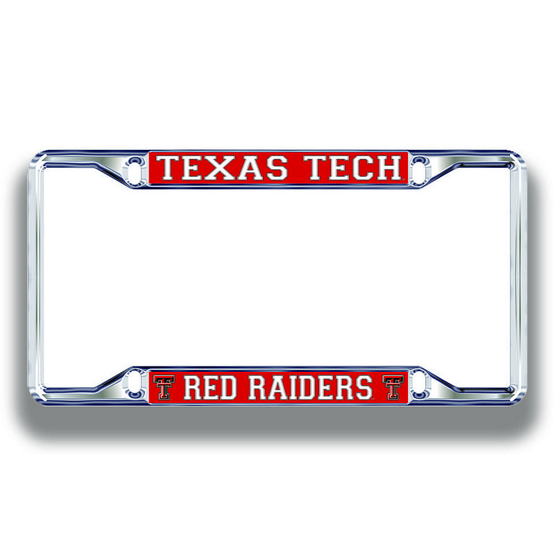 Texas Tech Red Raiders License Plate Frame Silver 02874 
