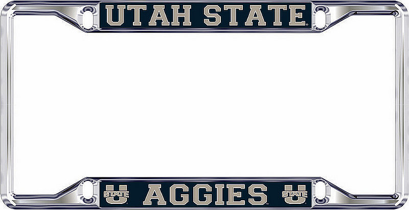 Utah State Aggies License Plate Frame Silver 46344 