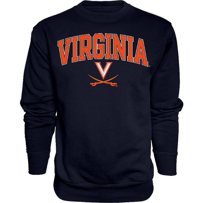 Virginia Cavaliers Crewneck Sweatshirt Varsity Navy Arch Over APC02964253*