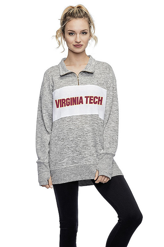 Virginia Tech Hokies Women's Quarter Zip Gray 427-18-VT289 