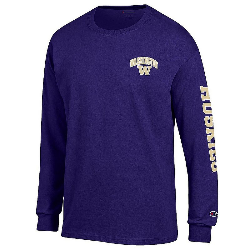 Washington Huskies Long Sleeve Tshirt Letterman Purple APC02974038/APC02974039 