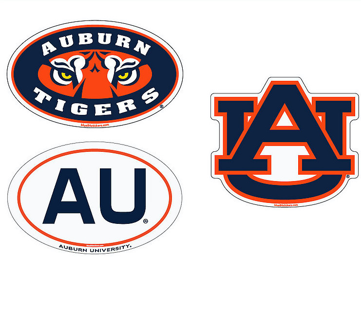 Auburn Tigers 6" Vinyl Decal 3Pack DAU01