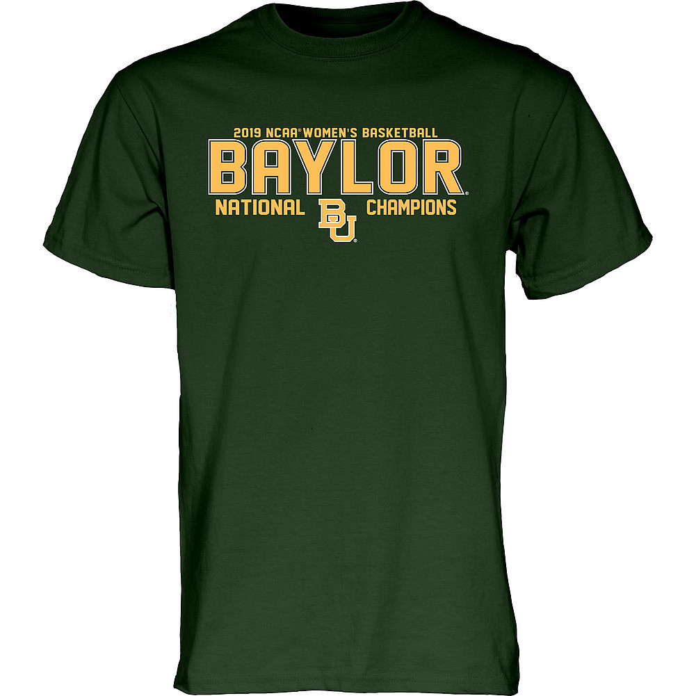Baylor Bears Womens National Basketball Championship Tshirt 2019 Block Green NET YIELD