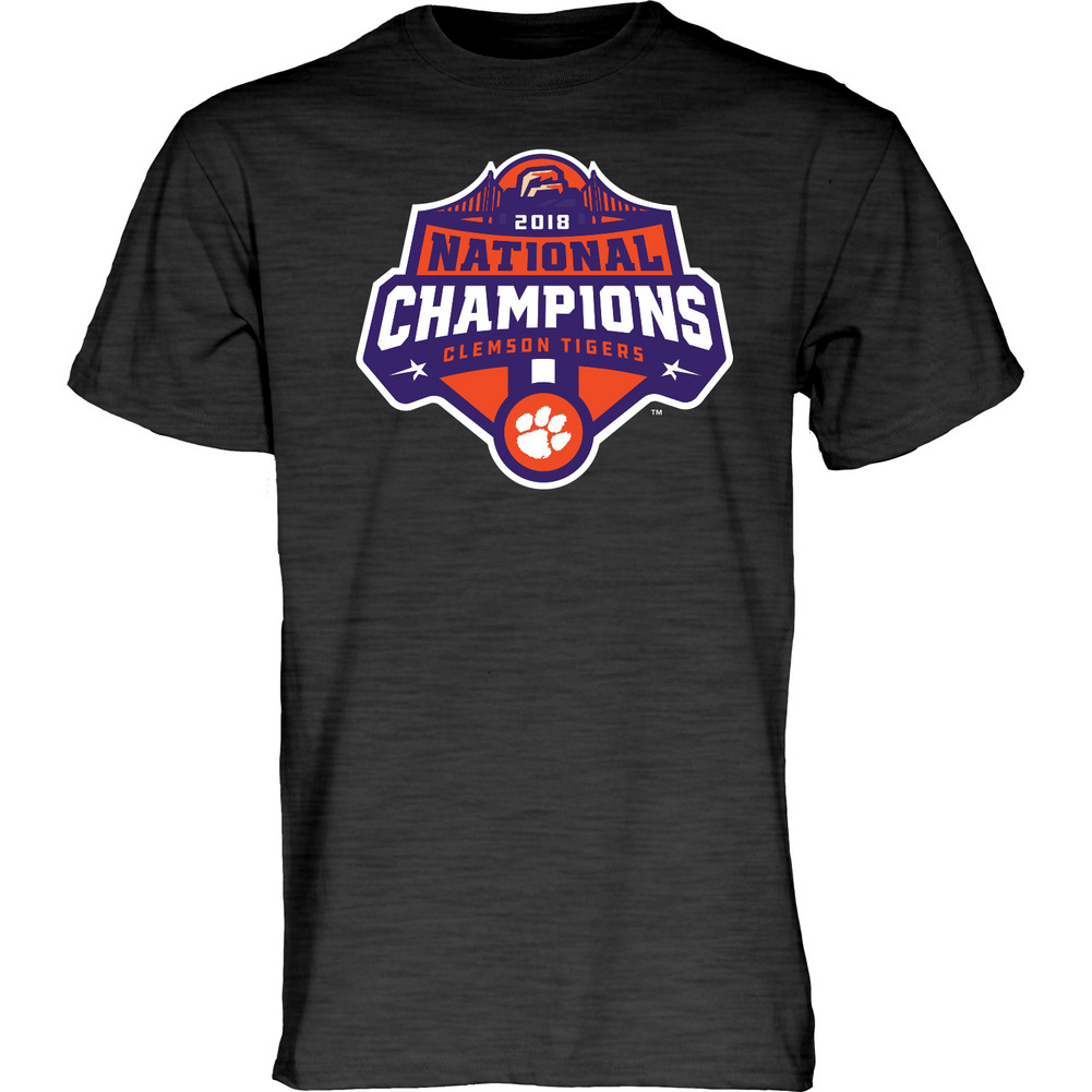 Clemson Tigers National Champs Tshirt 2018 - 2019 Charcoal Icon JUNIORS ...