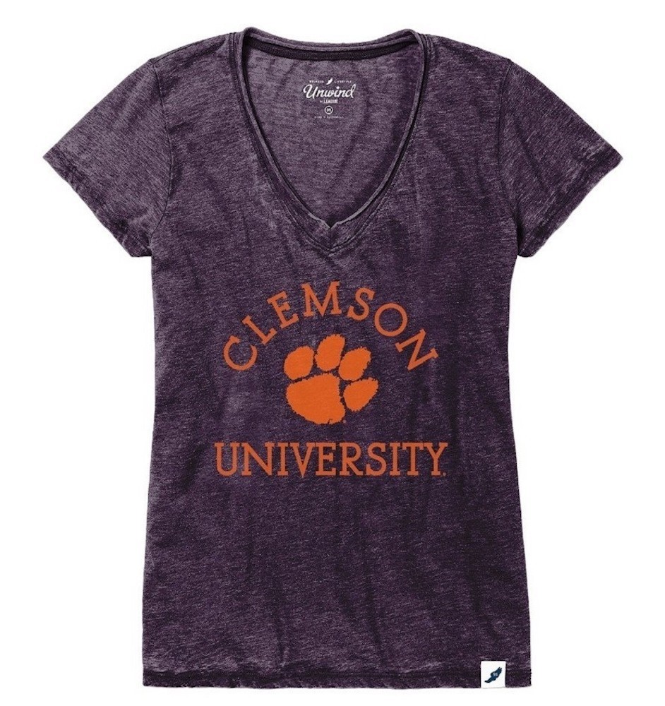 Clemson Tigers Womens Burnout Tshirt Arch 626wvd