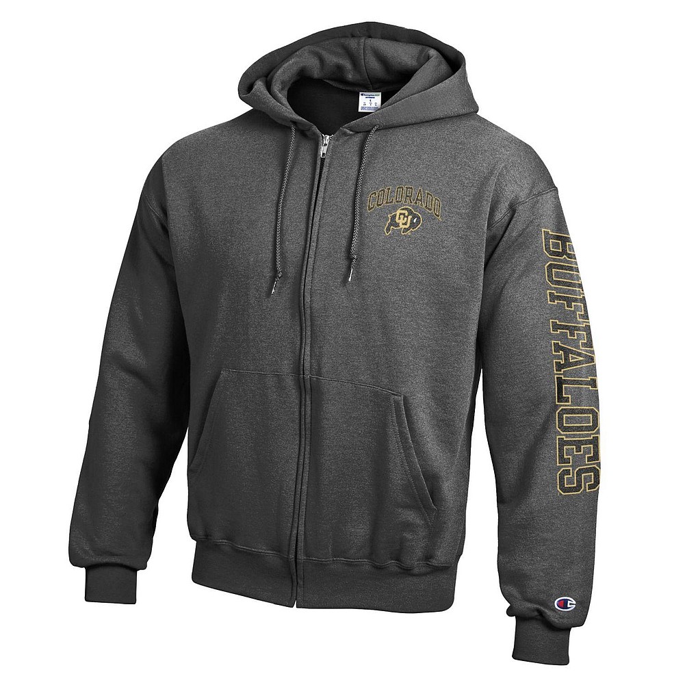 Colorado Buffaloes Full Zip Hooded Sweatshirt Letterman Charcoal