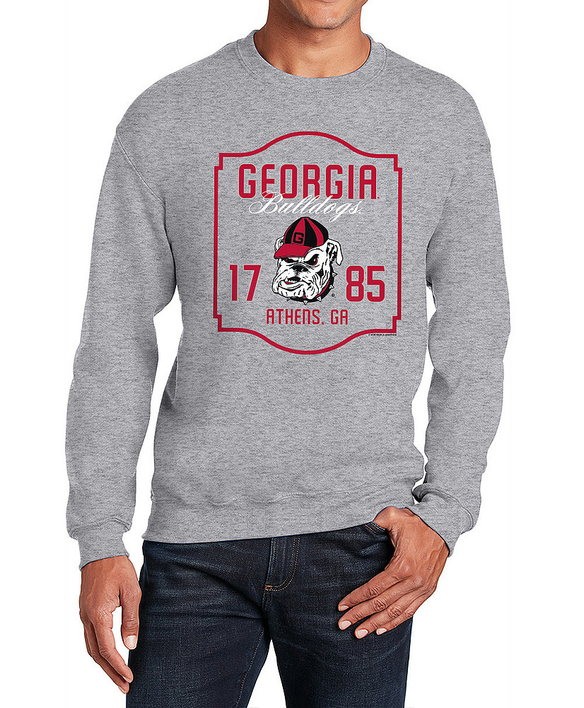 Georgia Bulldogs Crewneck Sweatshirt Varsity Gray APC02982436