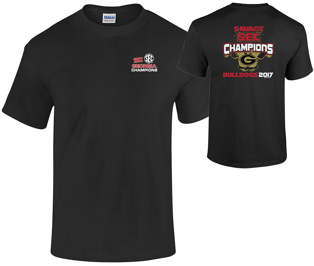 Georgia Bulldogs SEC Champs Tshirt 2017 Black Savage SEC FB CHP Special ...