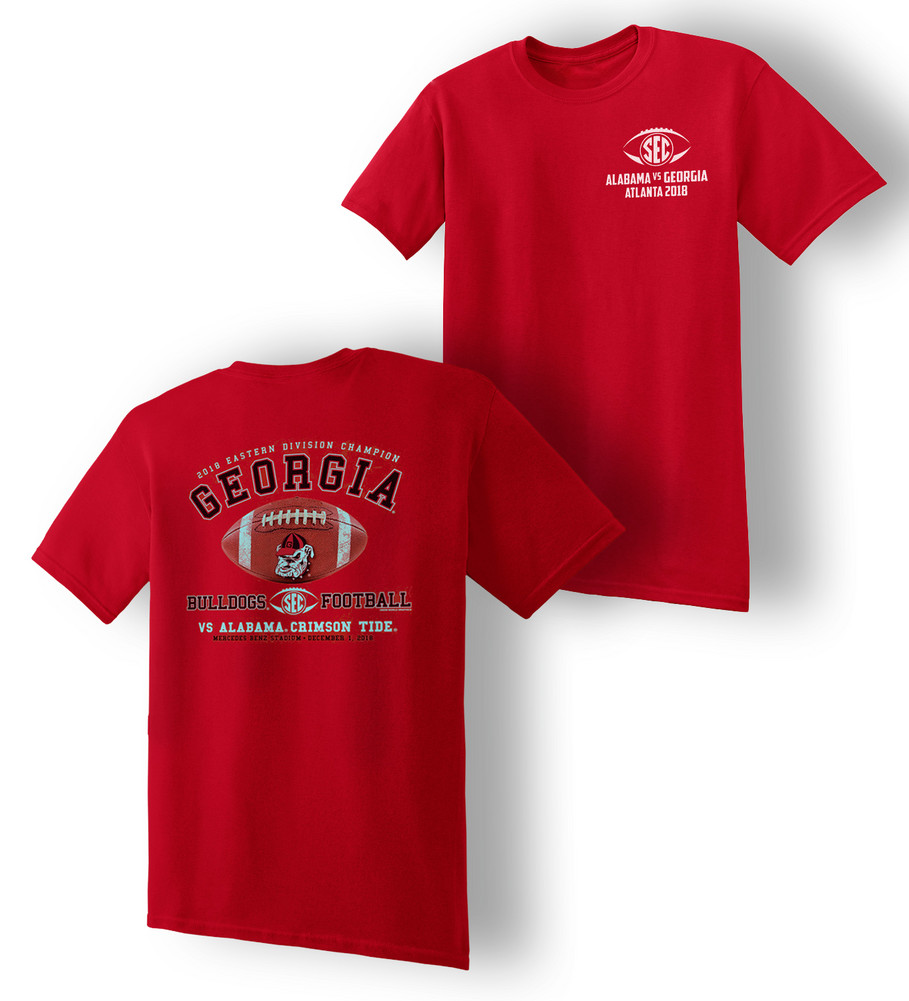 Georgia Bulldogs SEC Champs Tshirt 2018 Red SECGAMEUGA18GRD